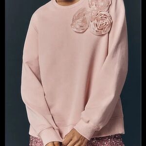 Maeve Blush Pink Floral Crew Neck Top